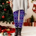 thumbnail image 6 of Dasayo Christmas Jeggings for Women Stretchy Yoga Tummy Control Purple Comfy Slim Striped Trousers Womens Trousers XXXL, 6 of 9