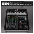thumbnail image 3 of Interface Mixer with Bluetooth USB Recording Computer 48V Power Delay Replay Effects 4-Channel Mixer ,Bass & Treble Control, 3 of 8