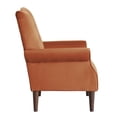 thumbnail image 4 of Pemberly Row 18.5" Solid Wood and Velvet Upholstered Accent Chair in Orange, 4 of 10