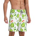 thumbnail image 2 of Balery Kawaii Avocado Pantalones cortos de pijama de punto de algodón para hombre con cinturilla y bolsillos-Medium, 2 of 6
