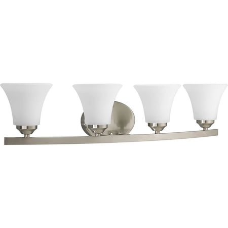 P2011-09-Progress Lighting-Adorn - 4 Light - Fluted Shade in Transitional and Traditional style - 28.25 Inches wide by 6.63 Inches high-Brushed Nickel