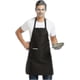 thumbnail image 5 of 2026 12 Pack Plain Bib Aprons With 2 Pockets - Black Unisex Commercial Apron Bulk, 5 of 5