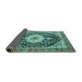 thumbnail image 2 of Ahgly Company Indoor Square Medallion Turquoise Blue Traditional Area Rugs, 7' Square, 2 of 4
