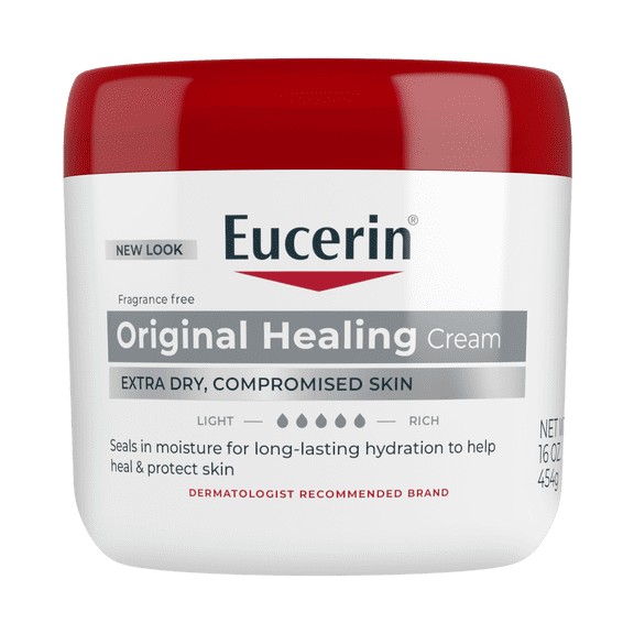 Eucerin Original Healing Body Cream for Extra Dry Skin, Emollient-Rich, Fragrance Free, 16 oz