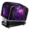 thumbnail image 5 of Yuyamidu Purple Rose Toaster Cover 4 Slice Bread Toaster Oven Dustproof Cover Wide Slot Kitchen Small Appliance Cover Butterfly Bread Maker Dust Cover with Top Handle, 5 of 7