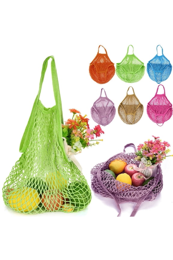1 X Shopping Bag Mesh Net Turtle Bag String Shopping Bag Reusable Fruit Storage Handbag New Home Textile Storage