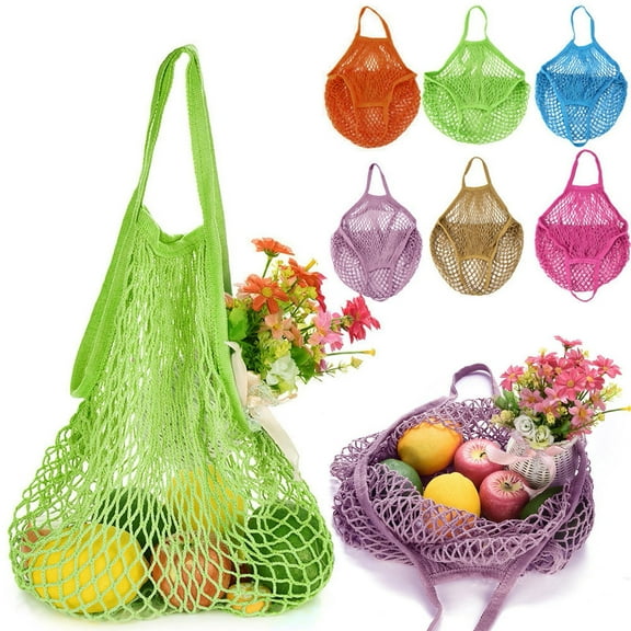 1 X Shopping Bag Mesh Net Turtle Bag String Shopping Bag Reusable Fruit Storage Handbag New Home Textile Storage