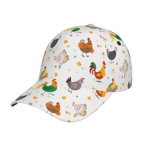 Fotbe Funny Chicken Gorro Clásico de Béisbol, Gorra Ajustable con Broche Snapback, Gorro de Exterior de Algodón Suave