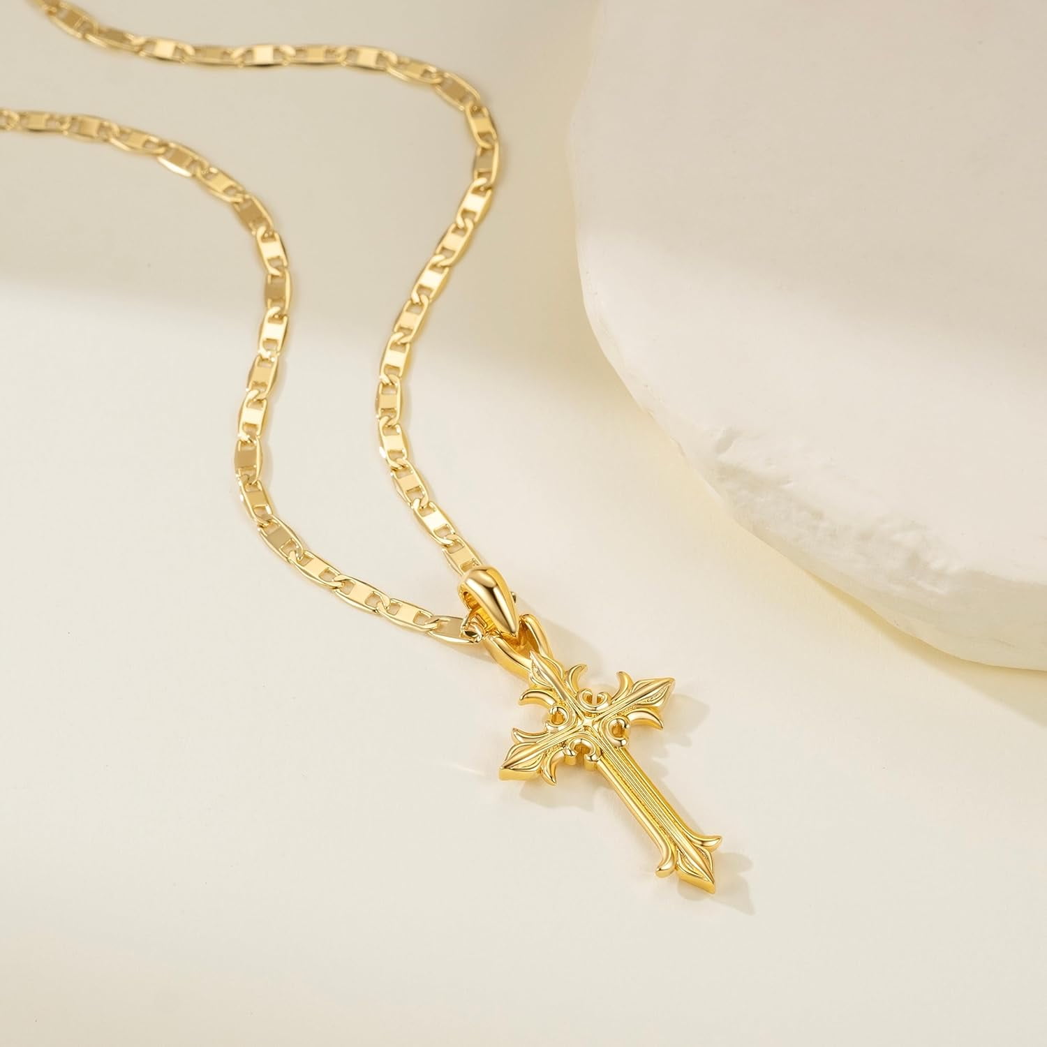 14k Gold Cross Necklace for Women Crucifix Necklace Cross Pendant Necklace Jewelry Gifts for Women