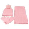 Bmisegm Winter Hat Scarf Gloves and Ear Warmer Warm Knit Hat Screen Gloves Set Winter Neck Scarves for Women Winter Scarf for Women Pink One Size