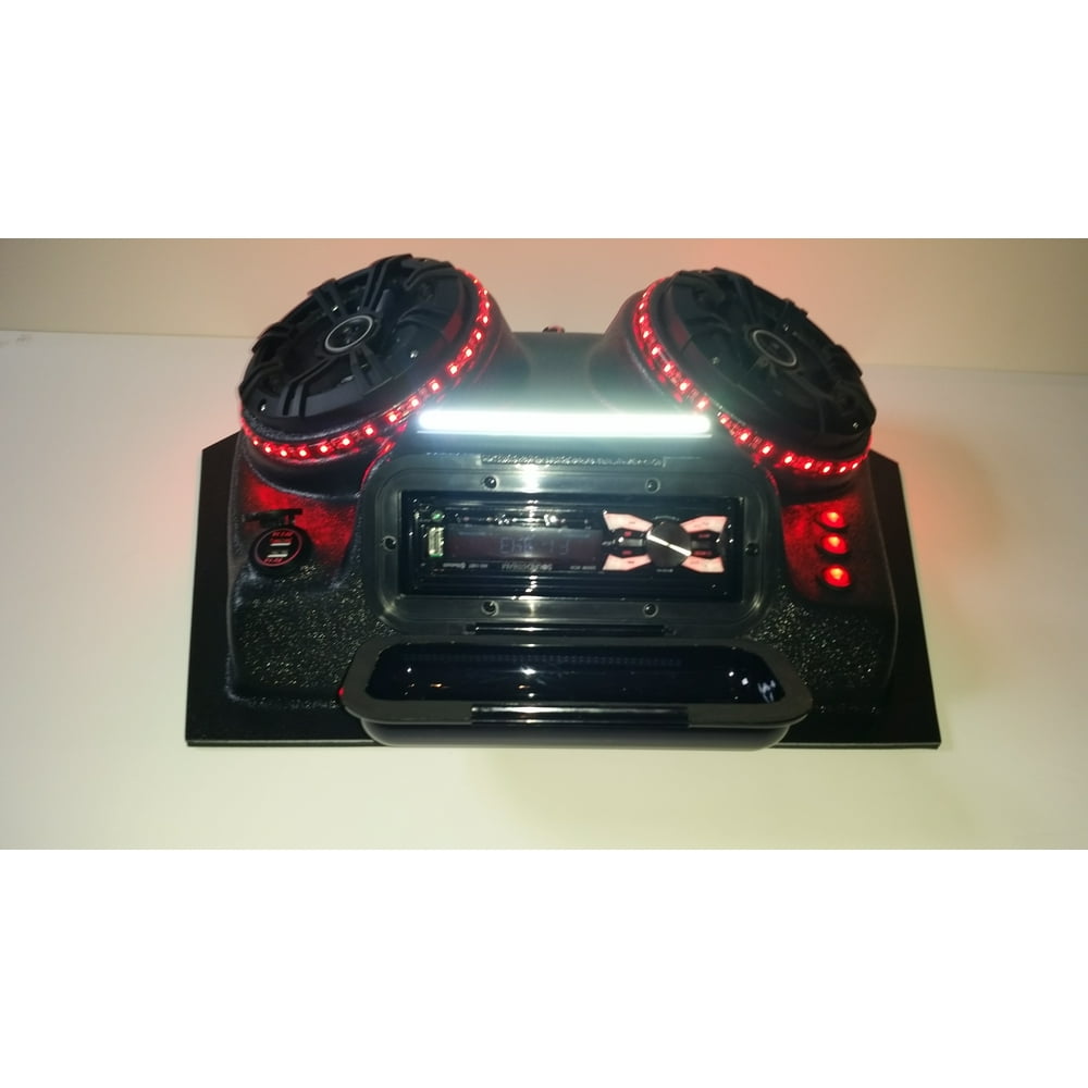 UTV Overhead Stereo Golf Cart Radio Console Tractor 6.5" Kickers