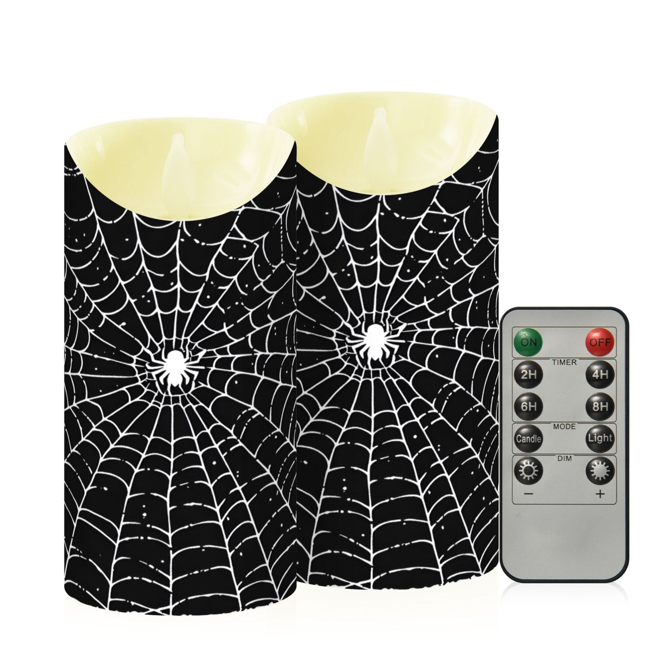Web Flameless Candles 2 PCS with Remote Realistic Moving Flame LED Tapered Pillar Set for Home Decor