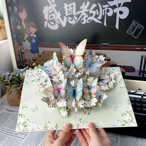 3D Flowers Pop Up Greeting Card Floral Pop Up Cards with Envelopes, Butterfly Birthday card, Religious Pop Up Sympathy for Loss of Loved one, Mother, Father, Husband