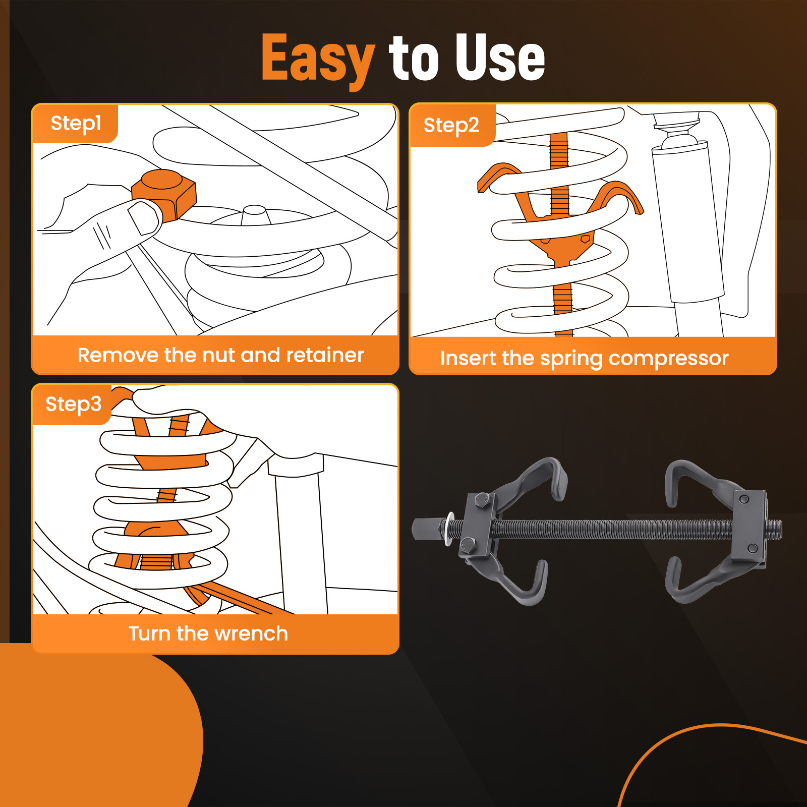 maXpeedingrods Coil Spring Compressor Tool Kit, Compress, Remove and Install Vehicle Strut and Coil Springs