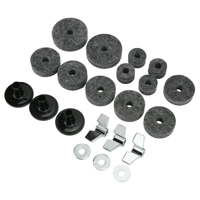 Cymbal Replacement Accessories, Prevent Collision Hi Hat Felt Standard Size Protect Well With Sleeves Base Wing Nuts Washer For Drum Kits Grey