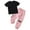 Pink, variant on BULLPIANO 2-6 Years Toddler Girls 2 Piece Outfits Short Sleeve Crop Top Cargo Pants Trendy Summer Clothing Sets