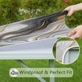 thumbnail image 6 of Gray White Gold Marble Pattern Square Fitted Tablecloth with Elastic Edge,Square Table Cover,Washable Elastic Table Cover for Home Kitchen Party Decor 36"x36", 6 of 6
