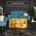 thumbnail image 2 of 2 ft. Short Double Sided Plum Tree Canvas Folding Screen, 2 of 7