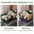 thumbnail image 2 of Escurridor de Trastes Acero Inoxidable, Expandible Escurridor de Platos con Sistema de Drenaje Automático, Estantes Fregadero de Cocina para Vasos Sostiene Utensilios Tablas de Picar, 2 of 9