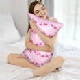 thumbnail image 3 of KLL Pink Scarf Snowman Pattern Silk Pillowcase for Hair and Skin Standard Size 20"X 30" Soft Breathable Pillow Covers for Sleeping, 3 of 6