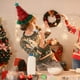 thumbnail image 5 of Sombrero de Papá Noel - Sombrero de Navidad de tela no tejida roja y verde para adultos, decoración navideña y regalo para el festival, 5 of 6