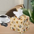 thumbnail image 5 of FUIALDOLG Decorative Tissue Box Cover Square with Farm Rooster Sunflower Tissue Box Holder Waterproof PU Leather Modern Facial Organizer for Bathroom/Car/Office Home Decor, 5 of 7