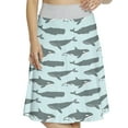 thumbnail image 1 of Women's Whale Marine Wildlife Illustration A-line Printed Skirt Casual Wear, 2XL, Pale Blue Grey, by Ambesonne, 1 of 1