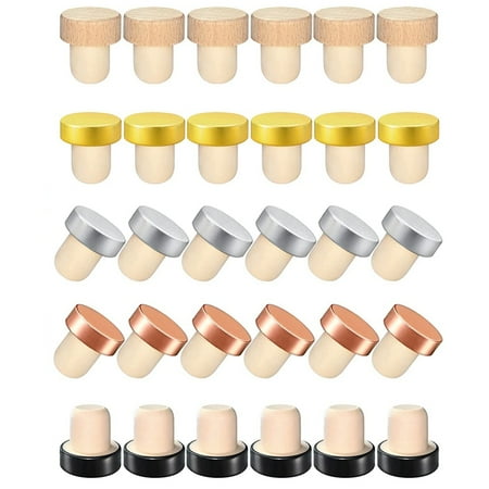 

Winyuyby 30PCS Wine Bottle Cork Stopper T Shaped Wine Stopper Tasting Cork Replacement Reusable Cork Glass Beer Bottle Sealing