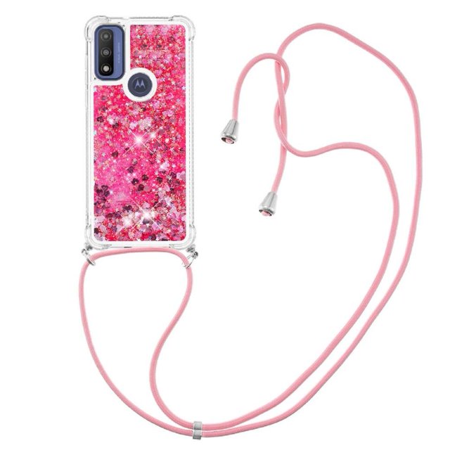 Funda FOXDOCK para Motorola Moto G Pure con Cuerda Ajustable, Brillo Líquido, Protección Antigolpes y Lente – Ideal para Regalo