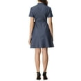 thumbnail image 3 of MODA NOVA Juniors Button Down Short Sleeve Denim Shirt Midi Dress with Belt, 3 of 5