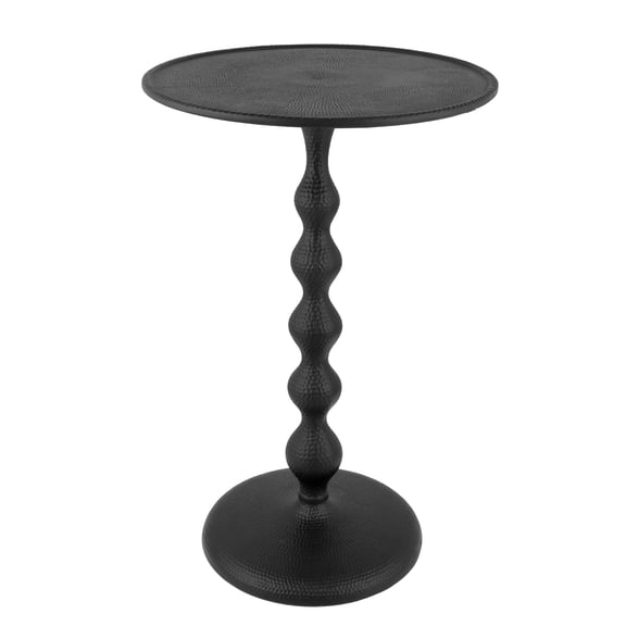 Round Side End Table - Metal Coffee Table for Living Room, Balcony & Bedroom (Black)