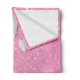 thumbnail image 2 of Pink and White Soft Flannel Fleece Throw Blanket, 3D Style Hearts As Butterfly Wings Tender Spring Love in the Air, Cozy Plush for Indoor and Outdoor Use, 70" x 90", Pink Pale Grey, by Ambesonne, 2 of 5