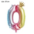 thumbnail image 2 of Aluminum Foil 32 Inch Crown Number Balloons Gradient Color Birthday Party Decor Balloon, 2 of 5