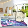 thumbnail image 5 of Butterflies Purple Dish Drying Mat Dish Drainer Rack Mats Water Absorbent Non-Slip Easy Clean Heat Resistant for Kitchen Counter, 5 of 8