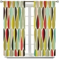 thumbnail image 2 of Mid Century Modern Curtains, Abstract Atomic Starburst Geometric Diamond Pattern Window Treatments for Living Room,1950s 1960s Vintage Decorative Drapes 2 Panel Sets 42x63 Inch Blackout, 2 of 6