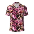 thumbnail image 2 of Daiia Rose Flowers Pattern Men’s Polo Shirts,Solid Deck Shirt,Classic Fit, Breathable Cotton Polo for Casual and Sport Wear-Medium, 2 of 7
