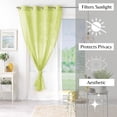 thumbnail image 2 of Evideco French Home Goods Robin Green Robin Grommet Sheer Curtain Panel Pairs Curtains, 55 in x 55 in (2 Panels), 2 of 6