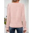 thumbnail image 3 of Women'S Puff Long Sleeve Square Neck Shirts Fall Causal Trendy Tunic Tops Pink XXL, 3 of 6