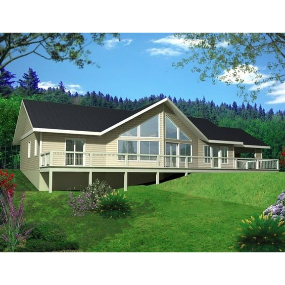 001-3312: Northwest Ranch 2 Bed, 2 Bath Luxury Home Plan, 1794 Sq Ft: Full Blueprints with License to Build by Home Plan Marketplace - Lesuto