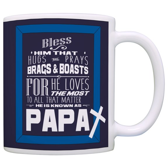 ThisWear Fathers Day for Grandpa To All that Matter Known as Papa Poem Coffee Mug Blue