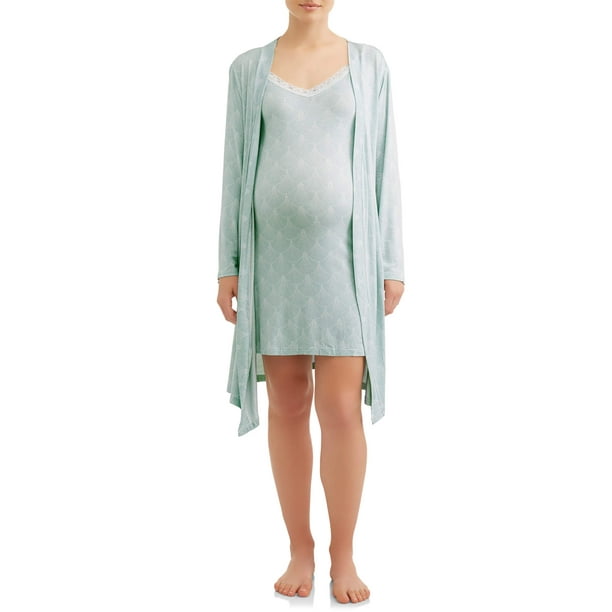 plus size nursing gown and robe set