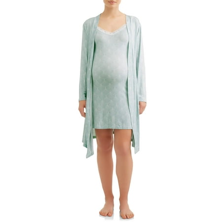 Nurture by LamazeMaternity 2-piece nursing chemise and robe (Best Robe For Hospital Stay)