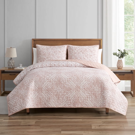 New Haven Blush 3 Piece Full/Queen Pc Quilt Set