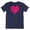 Blue, variant on Floral Heart or Love Valentine T-Shirt for Wife, GF, Women & Girls (Distressed) Black