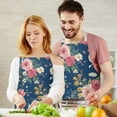 thumbnail image 3 of Pioneer Flower Floral Print Pattern Apron-Garden Aprons for Women with Pockets-Cotton Linen Waterproof Kitchen Cooking Gardening Aprons Adjustable for Kitchen,Cooking,BBQ and Salon 33x27 Inch, 3 of 7