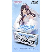 Yeston Sakura RX 6800 XT 16GB GDDR6 Graphics Card, 256-bit, Single DP Only, No HDMI Output, Gaming GPU