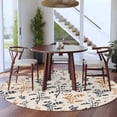 thumbnail image 3 of Orange Grey Botanical Round Area Rug 8Ft Washable Large Circle Rugs for Living Room Dorm, Rustic Country Spring Floral Summer Leaf Non-Slip Carpet Floor Mats Indoor Outdoor Carpet Runner Home Decor, 3 of 8