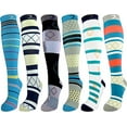 thumbnail image 1 of Mens, Womens 6 Pair Colorful Design Compression Socks. Striking Collection M/L, 1 of 4