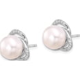 thumbnail image 3 of Sterling Silver Rh-Plated Fwc Pearl/Cz 17In Necklace And Post Earrings Set(Length 17) - Jbsp, 3 of 5