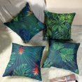 thumbnail image 4 of BRILLAR Fundas de cojín con estampado de plantas de cactus mediterráneo, juego de 4, 45x45 cm (hojas verdes), para decoración del hogar, 4 of 5